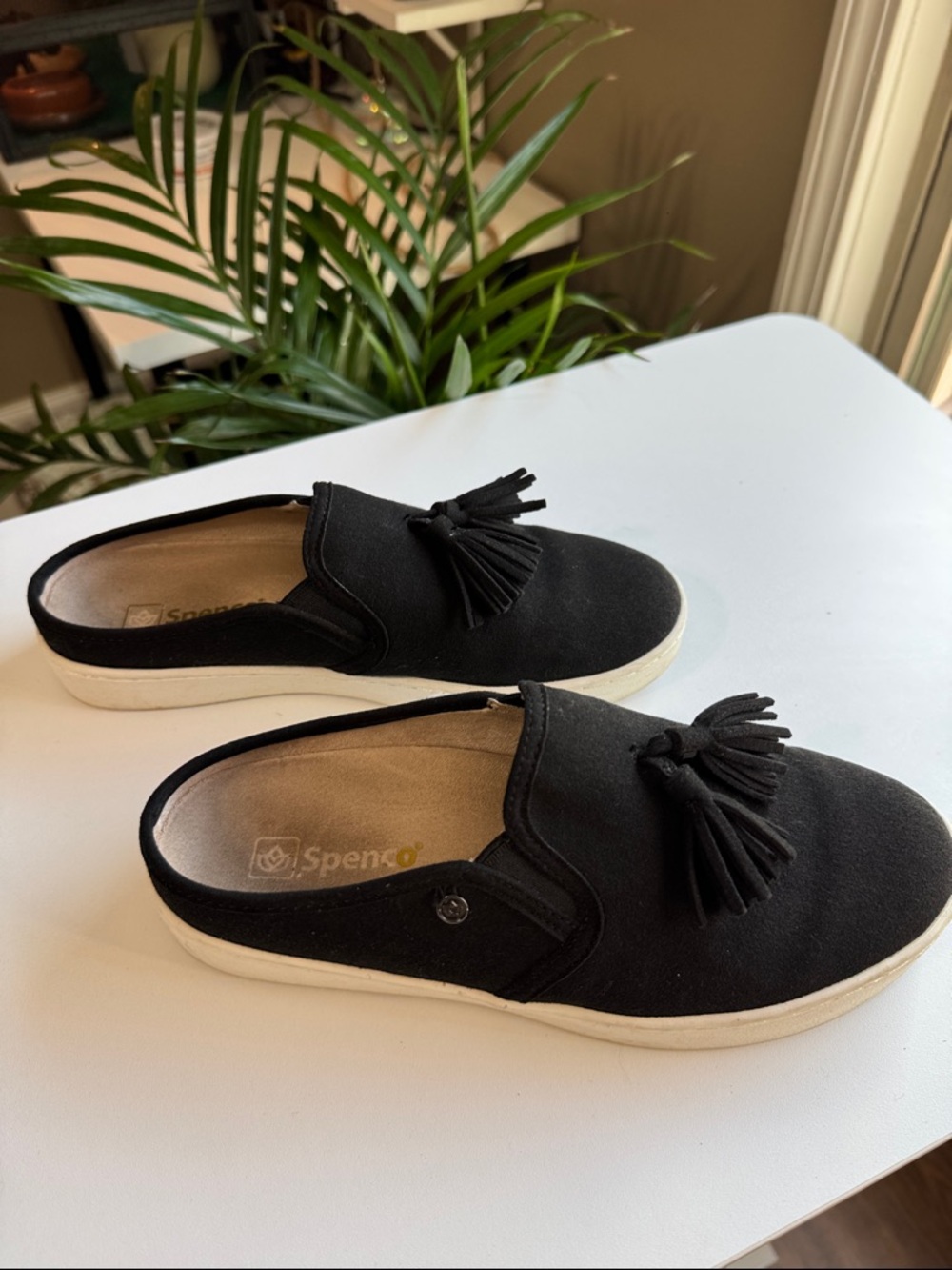 Spenco Women’s Black Slip-On Tassel Sneakers